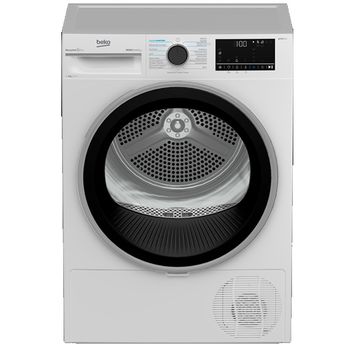 Secadora Condensación - Beko B5T43243, Bomba de Calor, 9 Kg, IronFinish, SteamRefreshment, Blanco