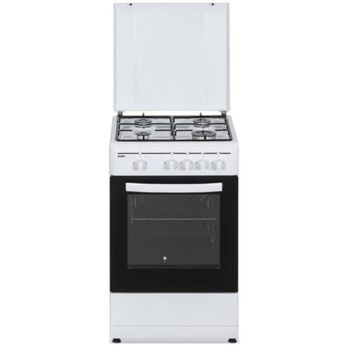 Svan SKKG4500TM Cocina de Gas con Horno 4 Zonas 55L con Tapa 50cm Blanco