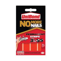 No More Nails Permanent Adhesive Strip 20x40mm Red (Pack of 10)