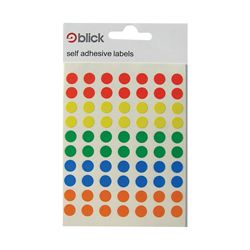 Blick Coloured Labels in Bags Round 8mm Dia 350 Per Bag - RS003656