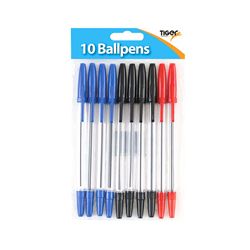 Tiger Ballpoint Pens  Black  Blue and Red (20 Pack)