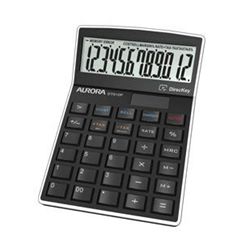 Aurora Black 12-Digit Semi-Desk Calculator