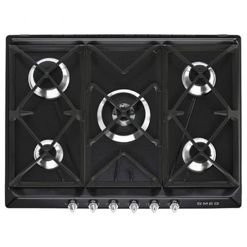 Smeg Victoria SR975NGH Placa de Gas 5 Zonas 70cm Negra