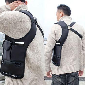 1pc Bolsa oculta antirrobo para hombres, bolsa de teléfono móvil de moda, bolsa de bandolera ajustada