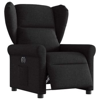 vidaXL Sillón reclinable eléctrico de tela negro