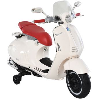 HomCom Moto Eléctrica Vespa Blanca