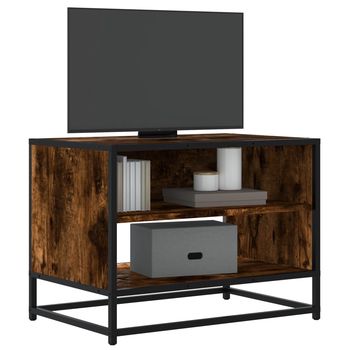 vidaXL Mueble TV metal y madera ingeniería roble humo 61x40x46 cm