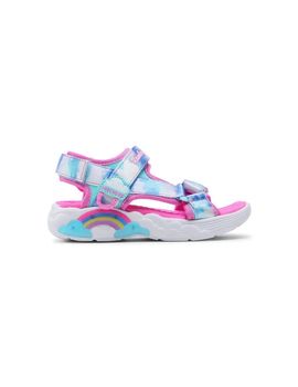 Sandalias skechers rainbow racer niña rosa azul