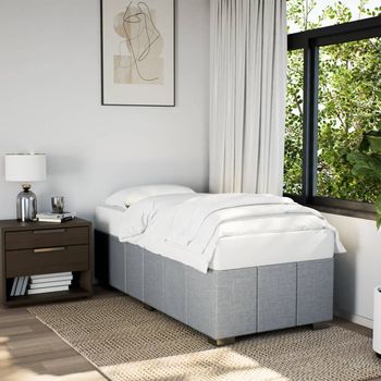 vidaXL Estructura de cama sin colchón tela gris claro 90x190 cm