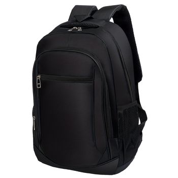 Mochila Oxford multifuncional de gran capacidad en color negro con compartimento para portátil, adecuada para viajes al aire libre, escuela, negocios y ocio para hombres y mujeres.