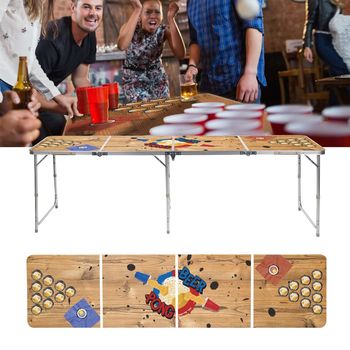 HI Mesa de beer pong plegable MDF y aluminio 240x60x55 cm