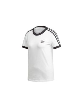 Camiseta adidas 3 bandas mujer blanco