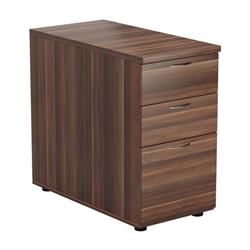 Mezzo Desk High 3 Drawer Pedestal-800 Deep-Dark Walnut-TESDHP3/800DW