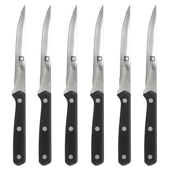 Estuche de 6 cuchillos carne  negro