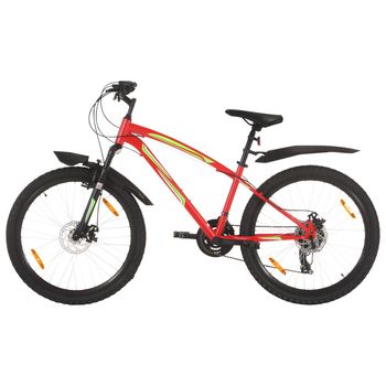 vidaXL Bicicleta de montaña 21 velocidades 26 inch rueda 36 cm rojo