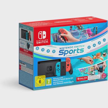 Consola Nintendo Switch Azul /Rojo + Switch Sports + 12 meses/Consola Nintendo Switch Azul Neon/Rojo