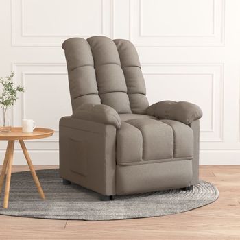 vidaXL Sillón reclinable de tela gris taupe