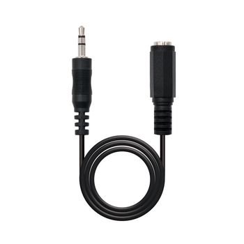 Cable Audio Jack-3.5M A Jack-3.5H Nanocable 5M/ Macho-Hembra/ Negro