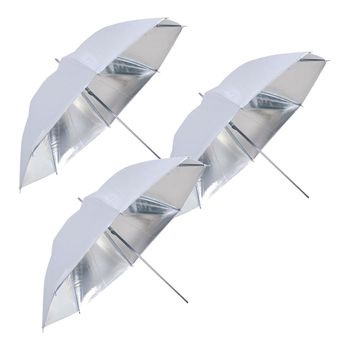 Bresser SM-04 Pack 3 Paraguas Reflectores 109cm Blanco/Plata