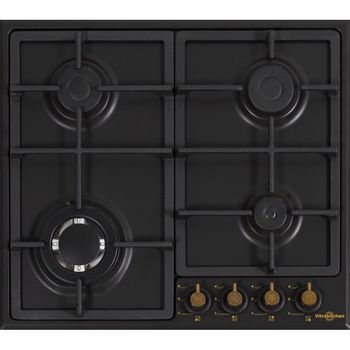 Vitrokitchen EN63RN Encimera de Gas Natural 4 Zonas 60cm Antracita