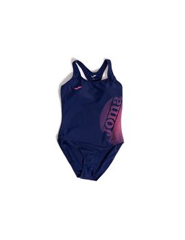 Bañador para natación joma lake ii mujer / niña azul oscuro-fucsi