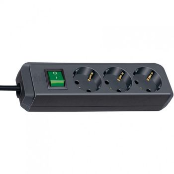 Brennenstuhl Regleta Eco-Line 3 Tomas+Interruptor 1,5m Negra