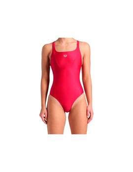 Bañador de natación arena solid swimsuit mujer rojo