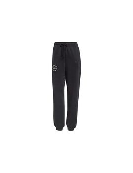 Pantalones adidas signature graphic print fleece loose mujer negr