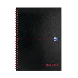 Black n' Red Wirebound Hardback Notebook Ruled A4 (Pack 5) Plus 2 FOC