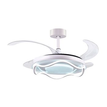 Bel Air Antea Ventilador de Techo con Luz y Mando 80W 108cm 4 Aspas Retráctiles Blanco