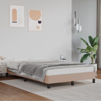 vidaXL Estructura cama sin colchón cuero sintético capuchino 120x190cm