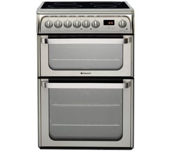 HOTPOINT HUI611 X 60 cm Electric Ceramic Cooker - Stainless Steel, Stainless Steel