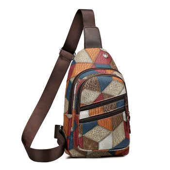 Bolso De Hombro De Moda De Cuero Sintético Para Hombre, Bolso Cruzado Casual Y Moderno