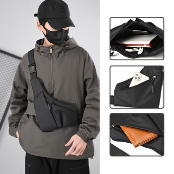 Bolso de pecho multifuncional impermeable, bolso de hombro de moda, bolso de bandolera triangular, bolso cruzado deportivo versátil y casual