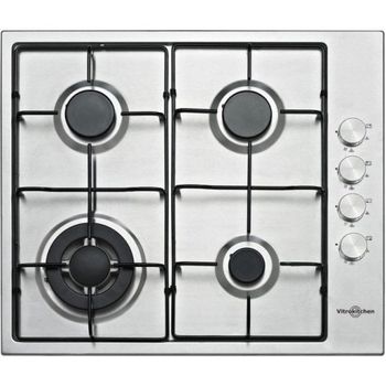 Vitrokitchen EN640LIN Placa de Gas Natural 4 Zonas 60cm Acero Inoxidable