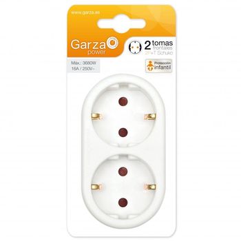 Garza Adaptador Schuko Doble Frontal