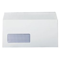 Q-Connect DL Envelopes Window Self Seal 100gsm White (Pack - KF3515