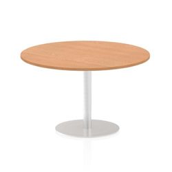 Italia 1200mm Poseur Round Table Oak Top 725mm High Leg