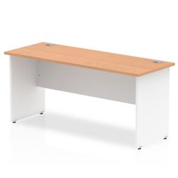 Impulse Panel End 1600/600 Rectangle Desk Oak Top White - TT000101