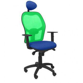 Piqueras y Crespo Jorquera Silla Malla Verde Asiento Bali con Cabecero Fijo Azul