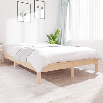 vidaXL Estructura de cama madera maciza de pino 140x200 cm