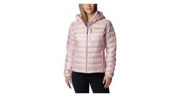 Chaqueta de plumon con capucha columbia pebble peak rosa para mujer