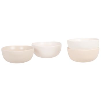 Cuencos de aperitivo de gres blanco y beige (x4)