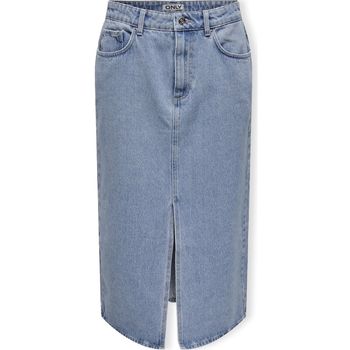 Only Falda Noos Bianca Midi Skirt - Light Blue Denim para mujer