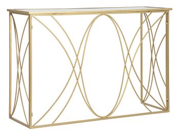 Consola de metal dorado con espejo cm 120x40x80