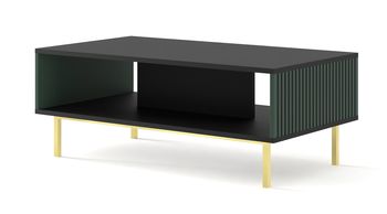 Mesa de centro efecto madera Negro & Verde y Dorado