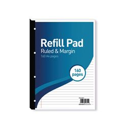 Hamelin 8mm Ruled/Margin Refill Pad A4 80 Sheet (5 Pack) 400127657