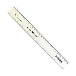 Q-Connect Acrylic Shatter Resistant Ruler 30cm Clear Pk 10- KF01107Q