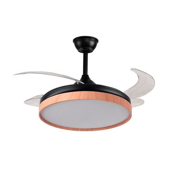 Bel Air Cosmos Ventilador de Techo con Luz y Mando a Distancia 72W 108cm Aspas Retráctiles Negro/Haya