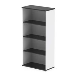 Impulse 1600mm Bookcase Black and White